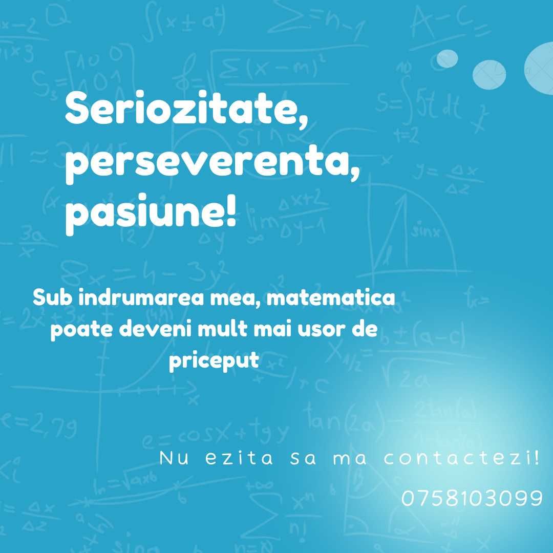 Ai ramas in urma? Hai sa recuperam impreuna!Meditatii BAC Mate