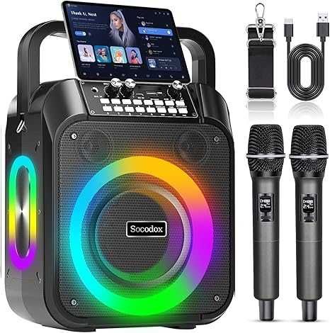 Boxa de karaoke, difuzor portabil de karaoke Bluetooth de 60 W