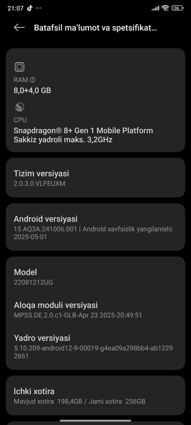 Xiaomi 12 T PRO hamma joyi radnoy