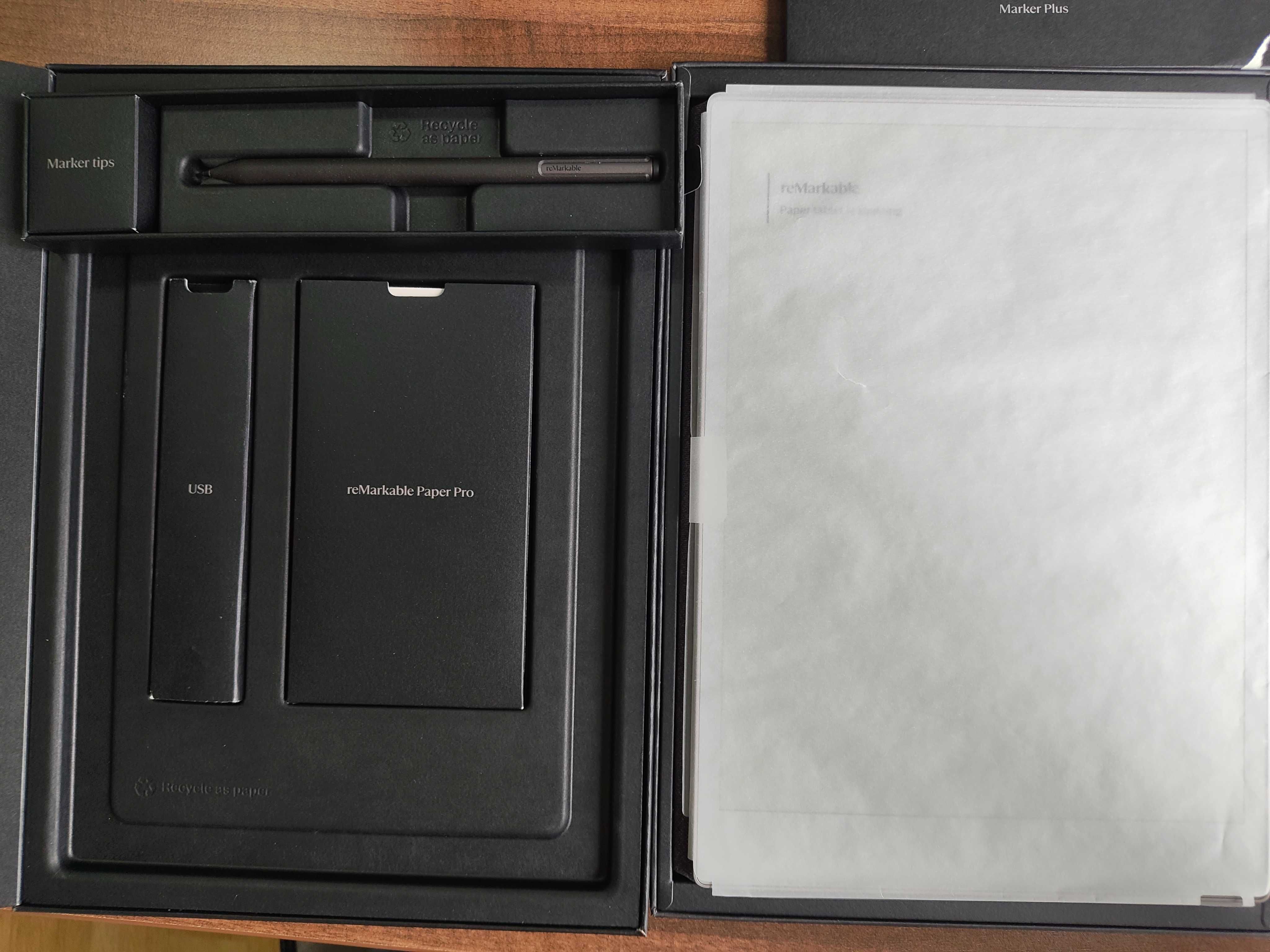 reMarkable Paper Pro + Marker Plus + Type Folio – перфектно състояние