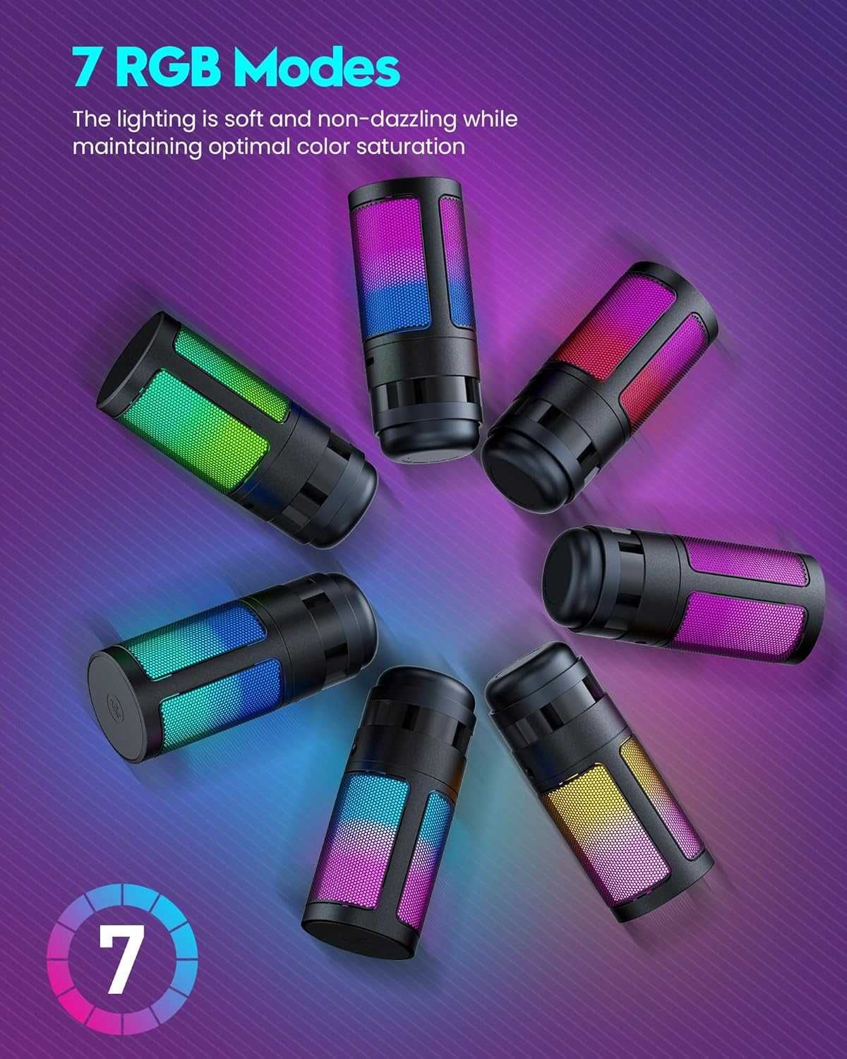 Пълен комплект RGB геймърски микрофон със стойка за PC/PS4/PS5