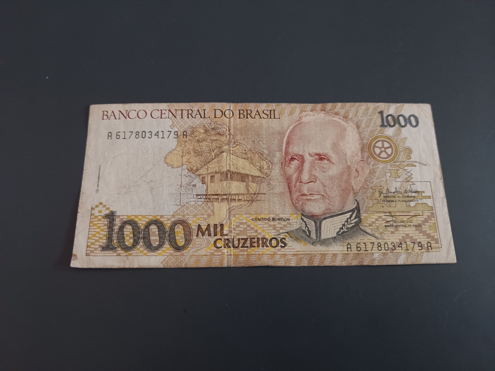 Bancnota 1000 Cruzeiros Brazilia