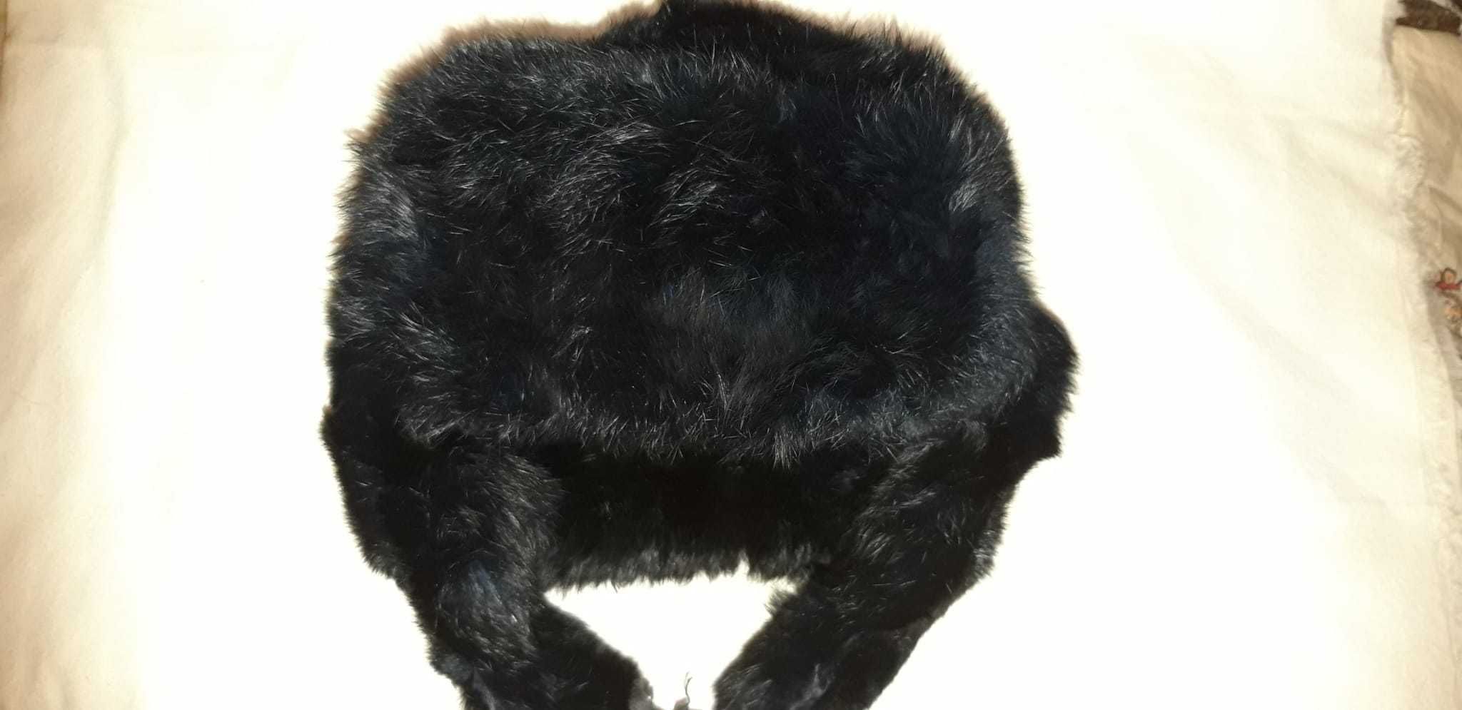 Căciulă ruseasca unisex din blana naturală iepure