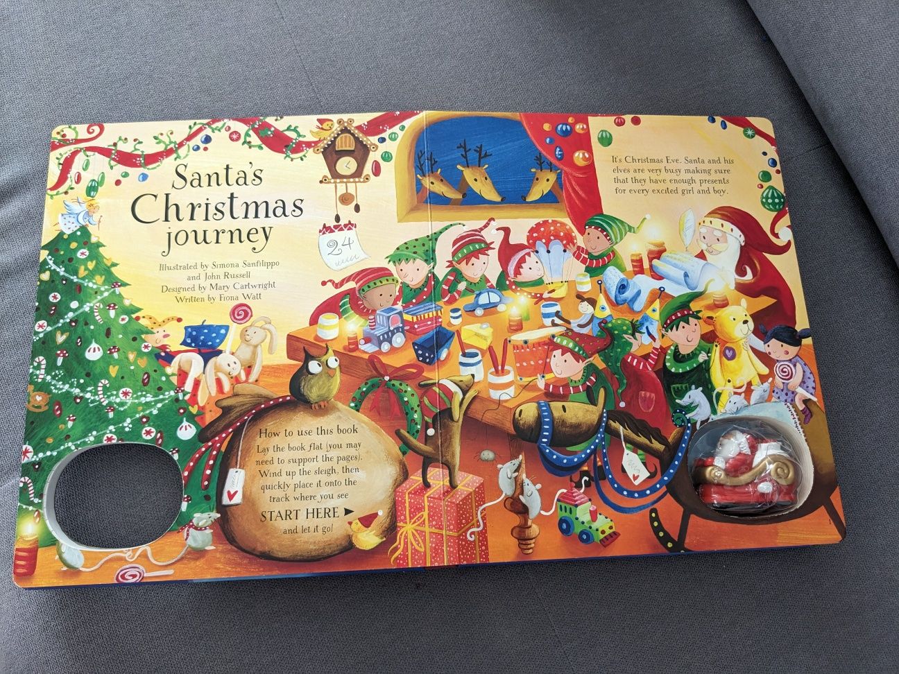 Carte jucărie Săniuța lui Moș Crăciun Usborne