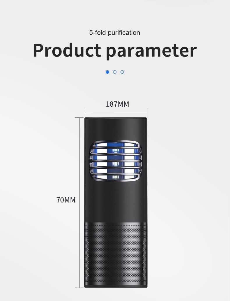 мини пречиствател на въздух с HEPA филтри, UV лампа, USB зареждане