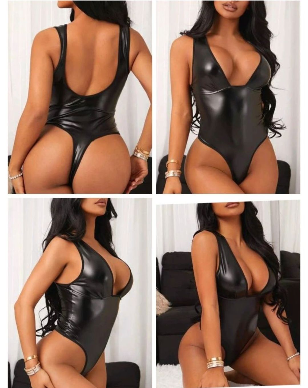 Costum Sexy, Costum Spandex , Body Latex , negru Lenjerie Sexy