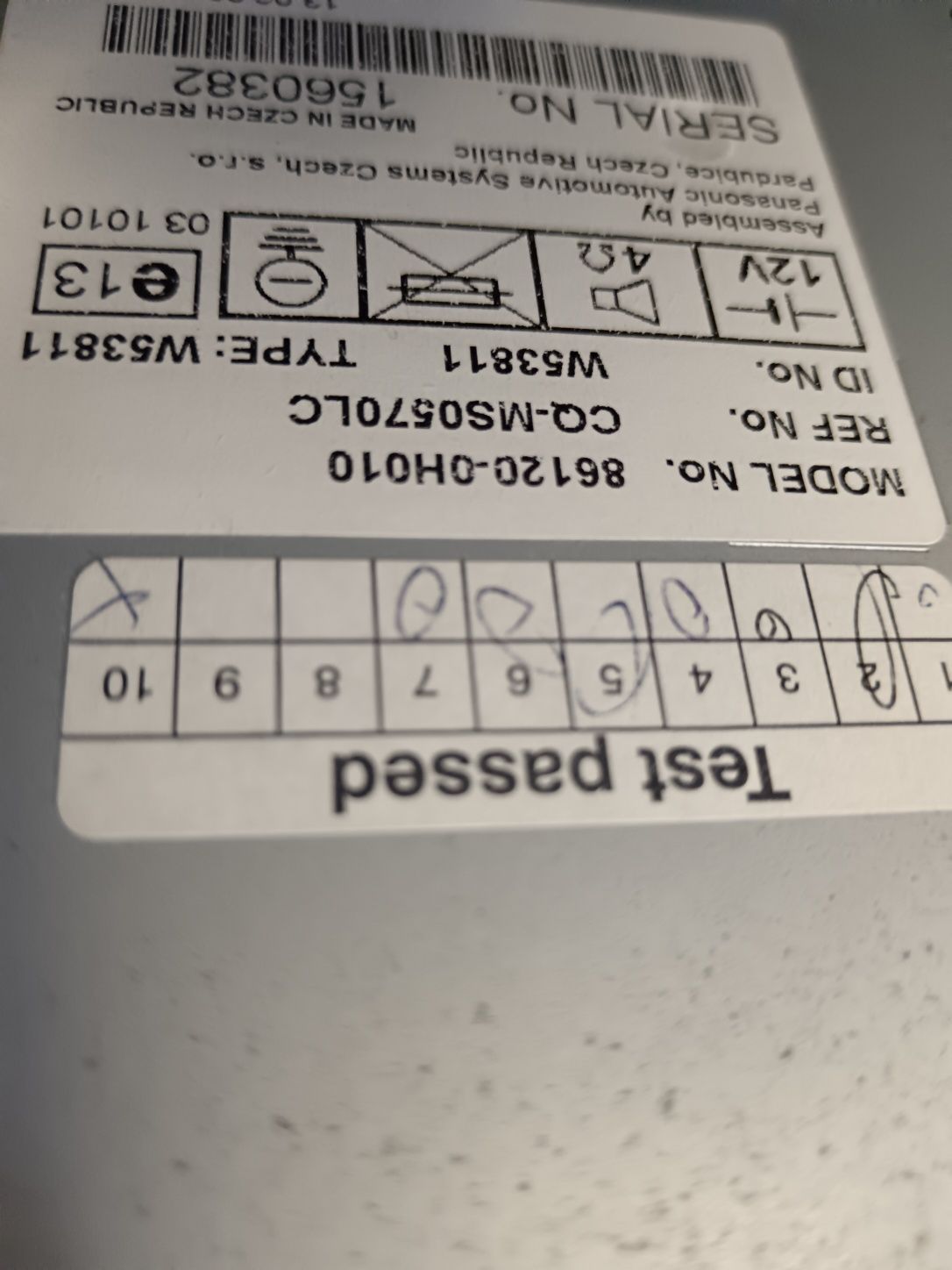 CD player/radio за PEUGEOT 107 Citroen C1 Toyota AYGO