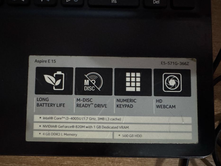 Acer 500Gb baterya 4 sel sotiladi holati ideal