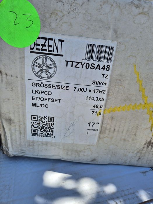 Джанти Dezent  17 цола , 5х114,3 , 7j ,et48 Honda Kia Mazda Toyota