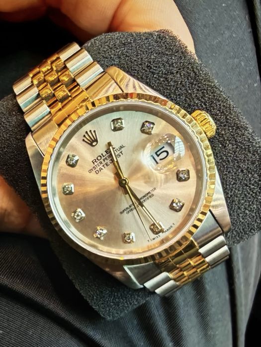 Rolex Datejust 36mm Act 2001 Aur Orel Jubilee Dial Diamante Fabrica