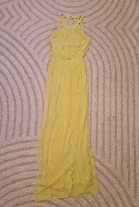 Rochie lunga galben pal