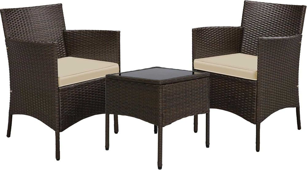 Set mobilier de grădină 3 piese din ratan sintetic |S 615116 BrownKhak