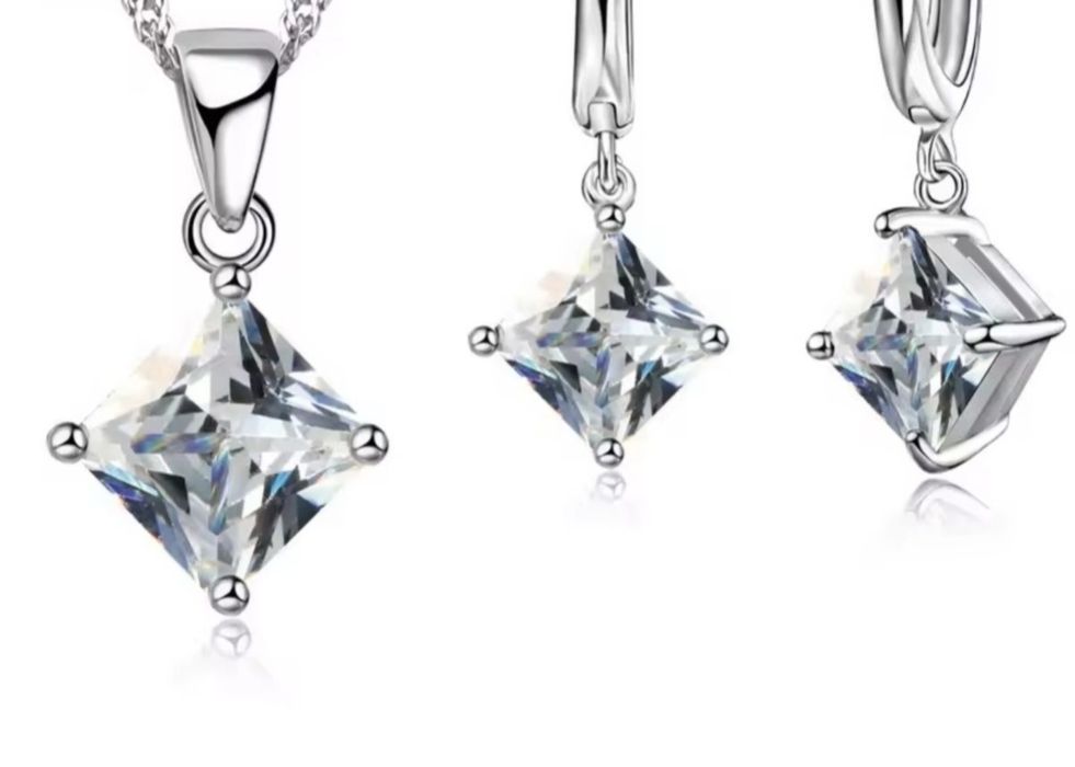 Set de bijuterii de argint S925, inel ajustabil.