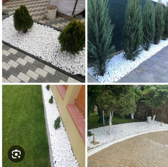 Piatra decorativa de gradina thassos alba -multicolora