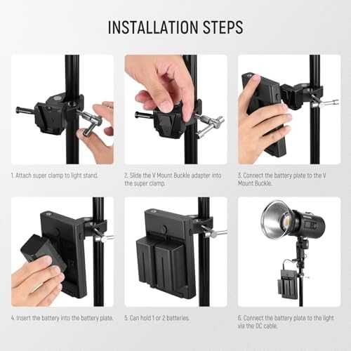 Нов NEEWER Конвертор NP-F към V Mount с DC кабел и захват за статив