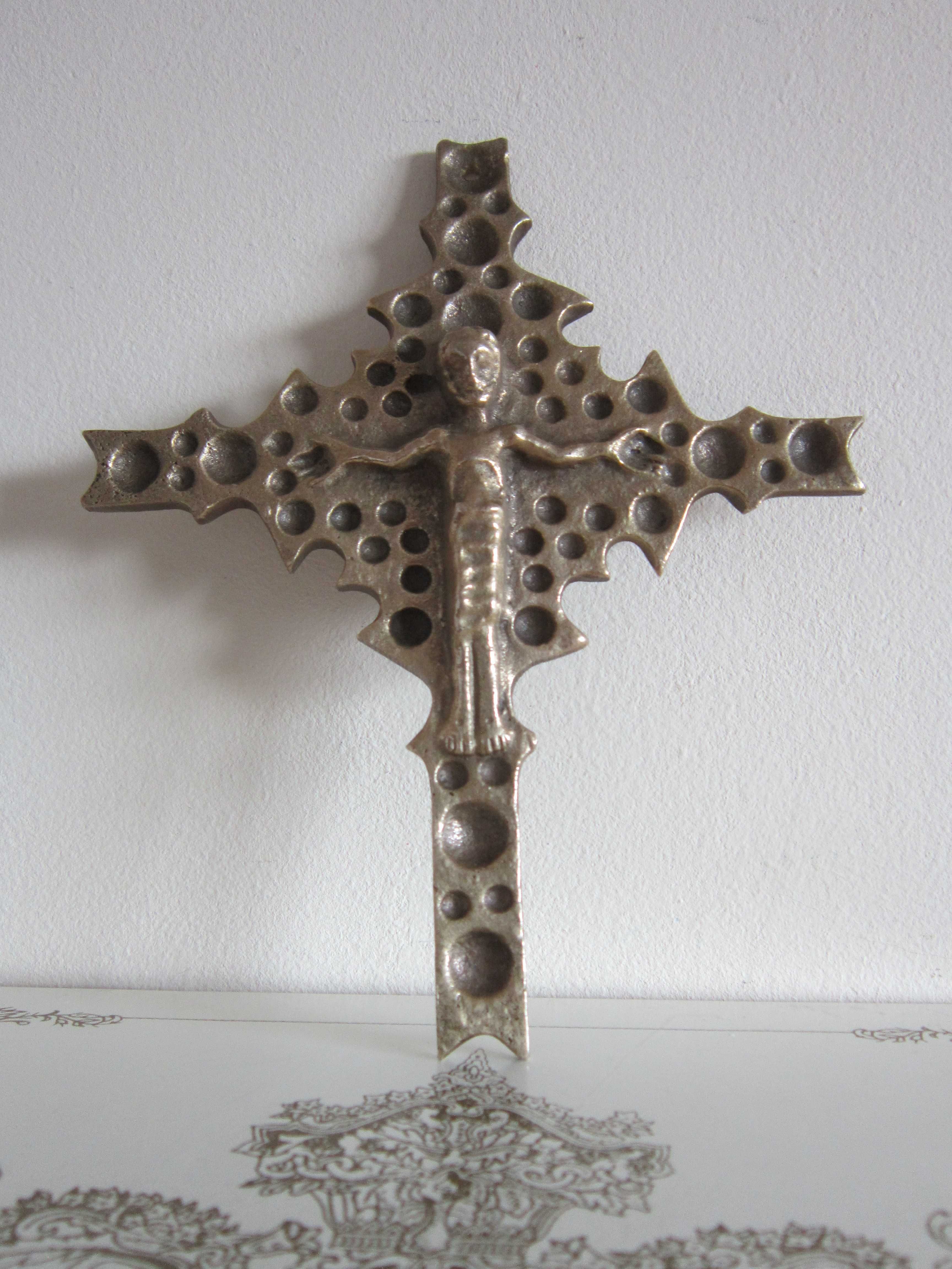 rar Cruce Crucifix Mid-Century Modern Brutalist bronz Germania'60