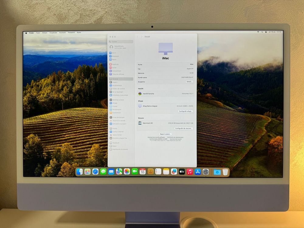 Apple iMac 24”[2021] Retina 4,5K, 8GB, 256GB SSD, 8-core GPU,Purple