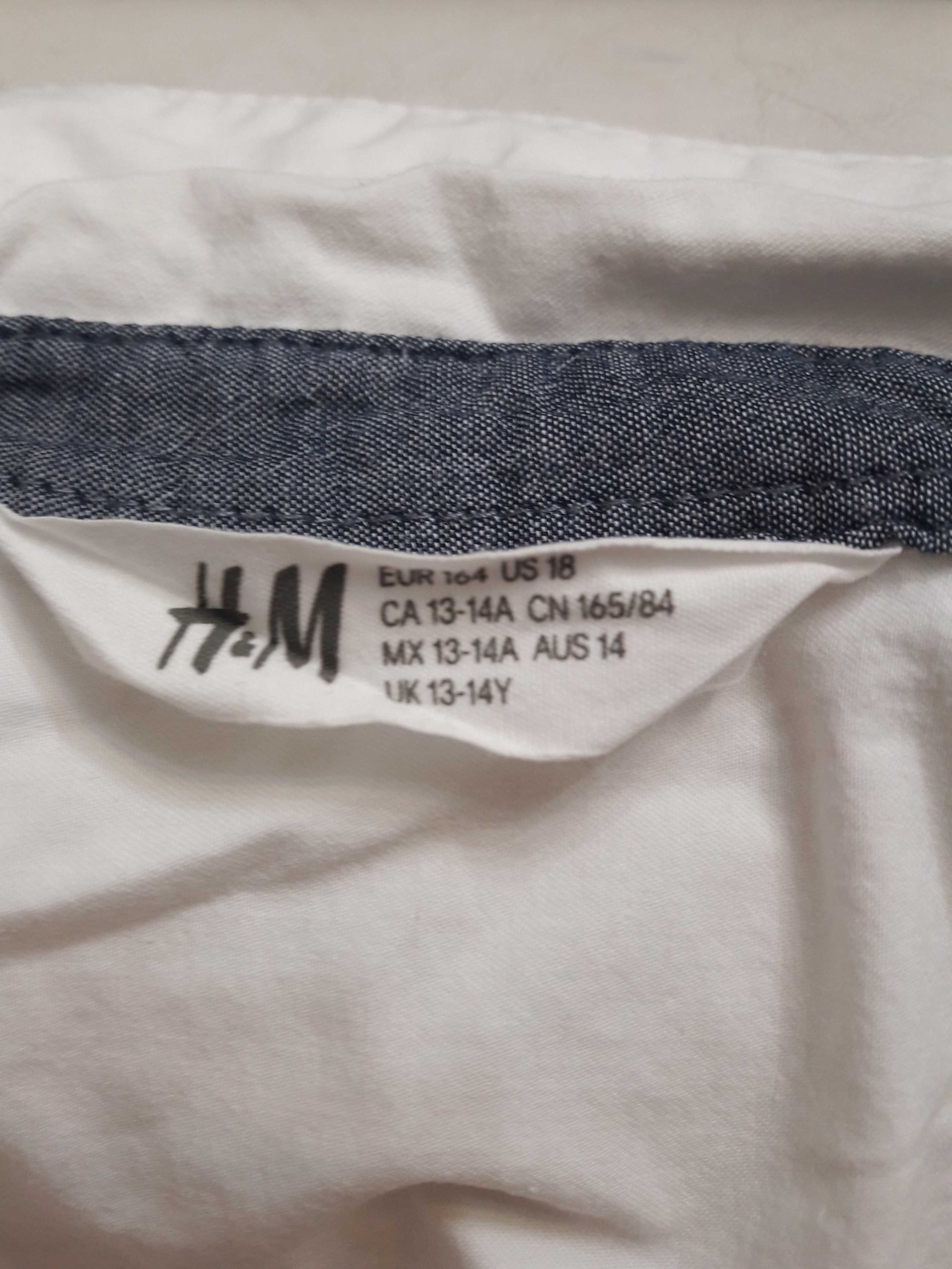 Рубашки H&M белые с длинным рукавом, для мальчика, б/у