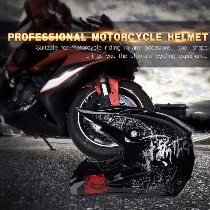 Set Cască Cross cu Mănuși, Ochelari, Cagulă, Mărime S, M, L, XL