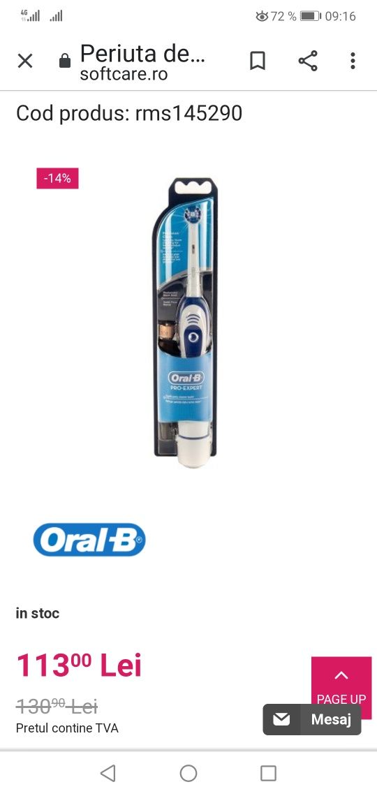 Periuța dinți oral b electrica