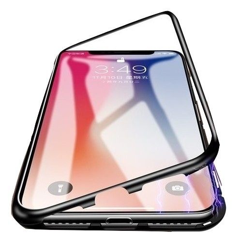 Husa Apple iPhone X, Magnetica 360 grade Negru + folie de sticla