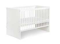 Patut din lemn copii KLUPS KAROLINA 120x60, alb cu saltea 120x60x8