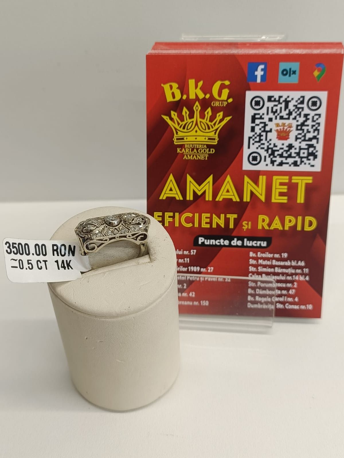Inel din aur de 14K cu diamante Amanet BKG