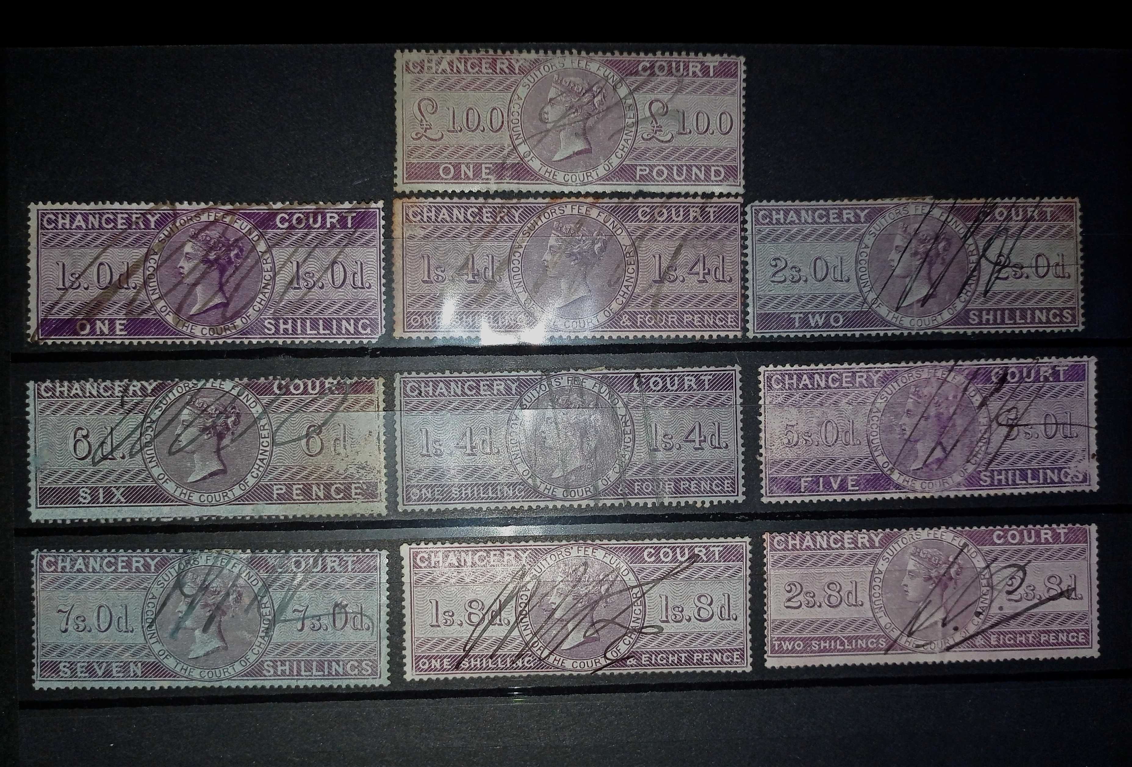 Lot timbre fiscale vechi Anglia de colectie Marea Britanie