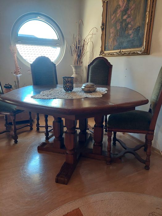 Set Masă 6 scaune Lemn masiv