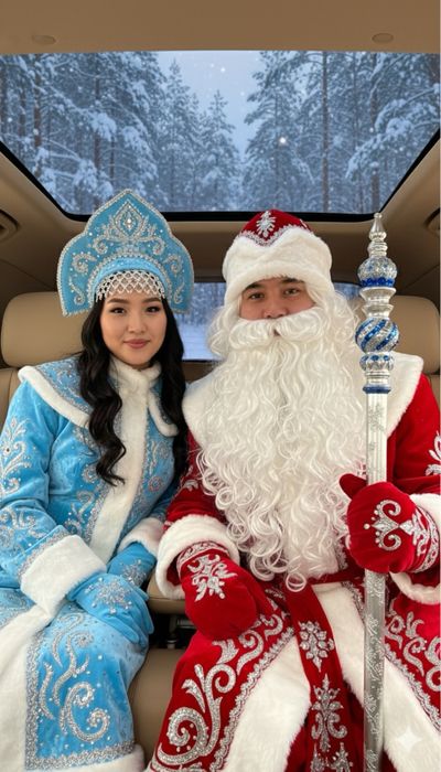 Дед мороз и снегурочка. Аяз ата және ақшақар!