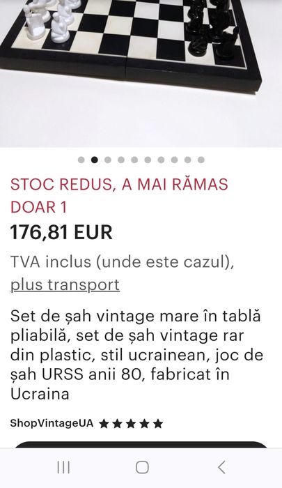 Vind șah vitange cu cutie  și piese