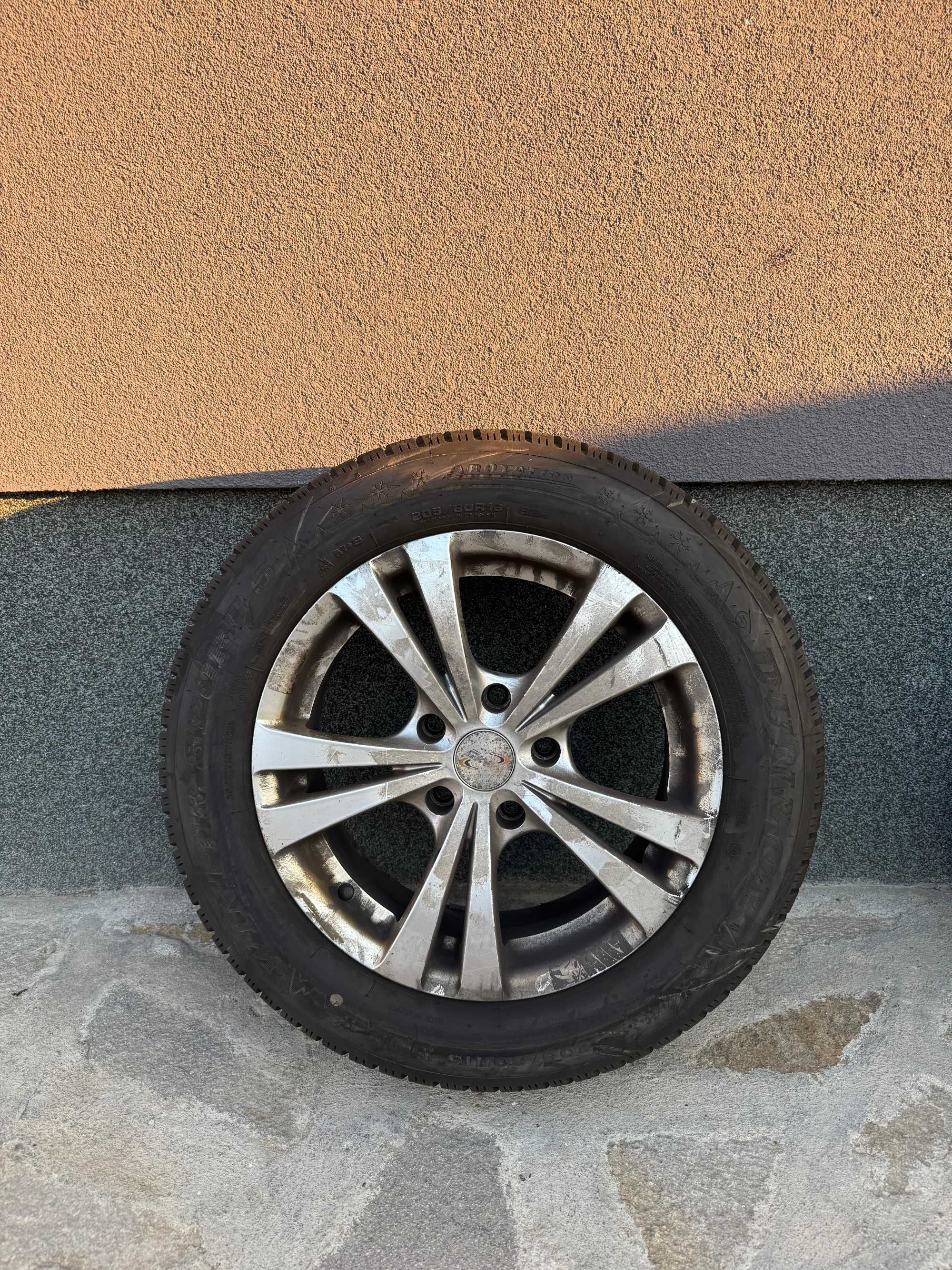 4 броя джанти MMS със зимни гуми Dunlop Winter Sport - 205 60 16