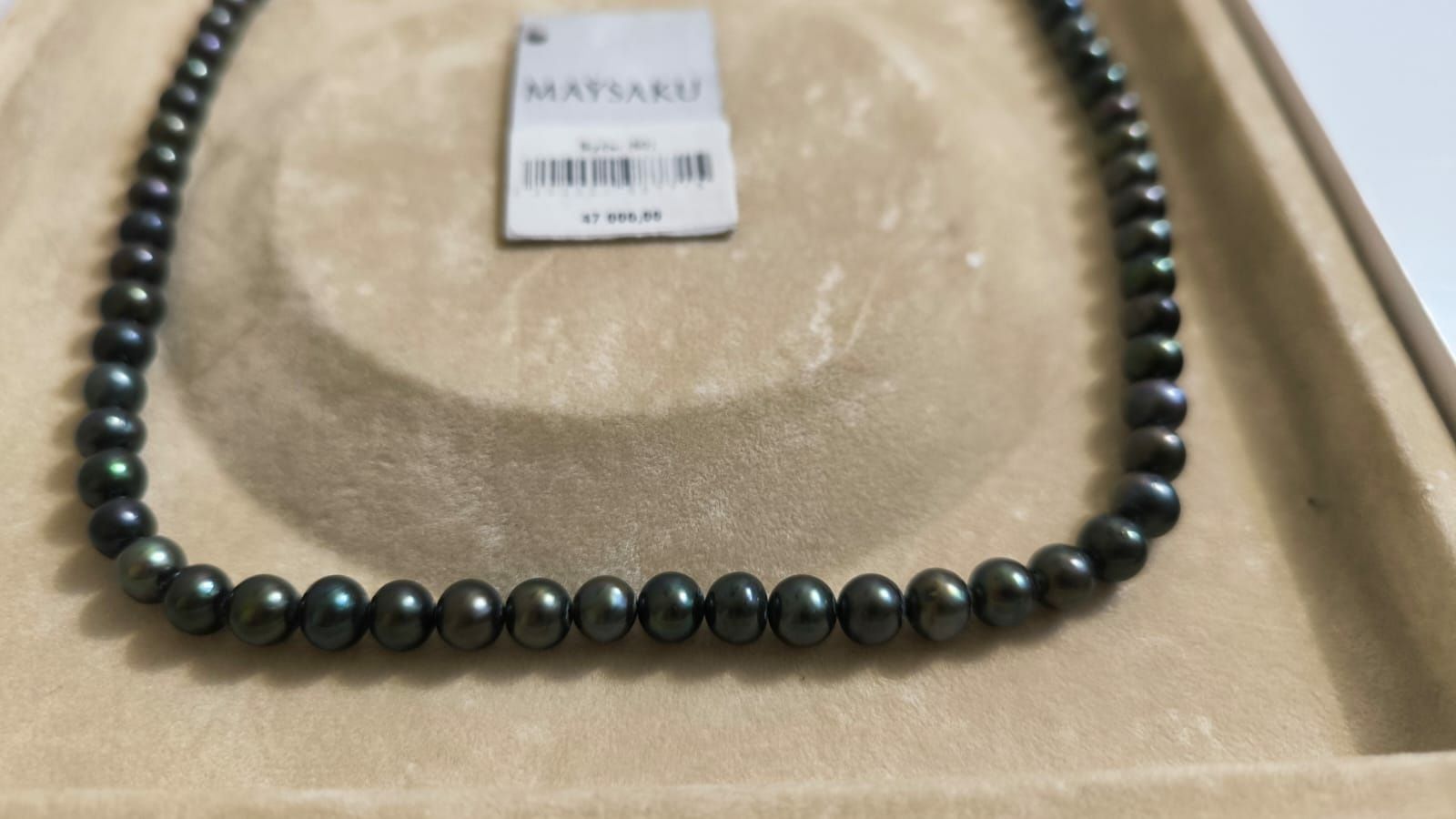 Maysaku Ожерелье из черного жемчуга, с замком из серебра 925˚