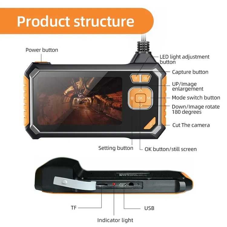 Camera endoscopica profesionala TSS-113B, 1MP, 4.3 inch, 1080p