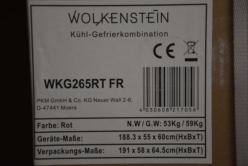 Ретро хладилник WOLKENSTEIN WKG265RT FR