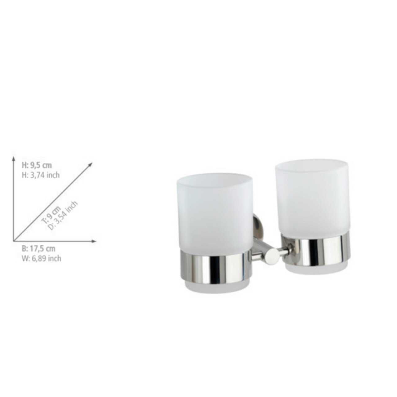 Suport periute dinti baie inox modern |WNK 202104 Alb