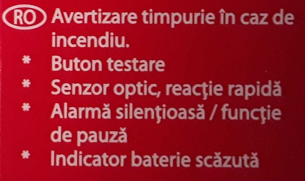 SENZOR electronic pentru fum, incendiu NOU - 70 Lei