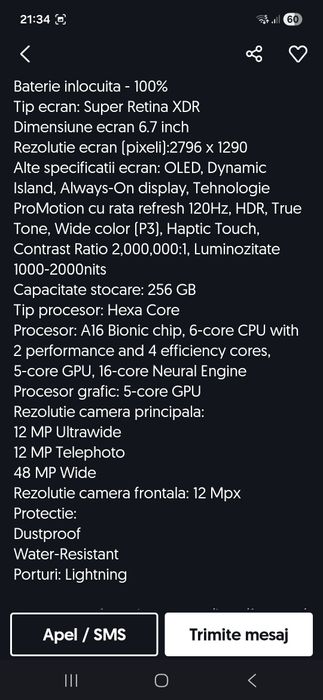 Iphone 15 256gb  ca nou