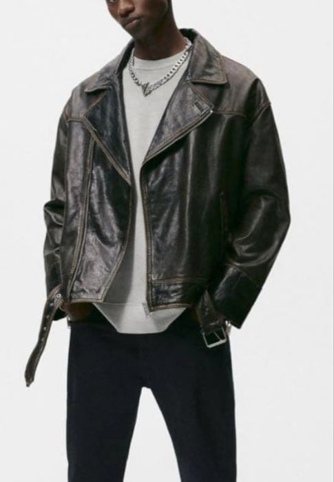 Zara кожаная косуха ( натуральная кожа)