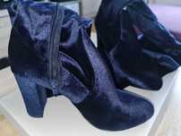 Cizme Kate Gray din catifea, culoare bleumarin, marime EU [38],