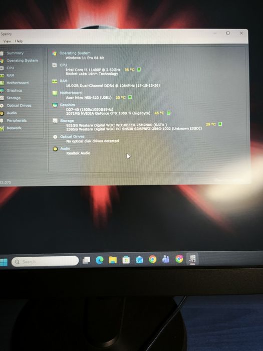 PC gaming Acer nitro n50-620 gtx 1080ti i5 11400f