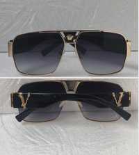 Versace Мъжки слънчеви очила маска авиатор черни кафяви VE 10375