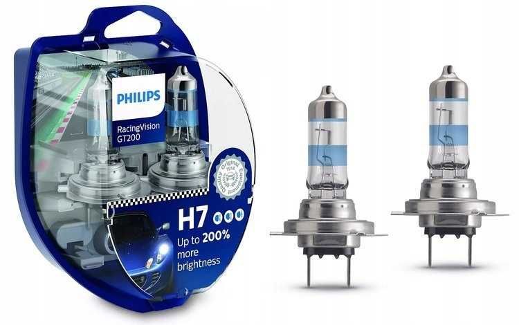+200% Халогенни крушки PHILIPS RACING VISION GT 200 H4 / H7 к-т/2бр./