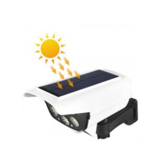 Proiector Camera falsa cu panou solar 77 LED senzor de miscare