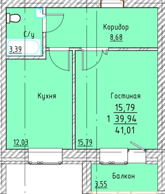 Продается однокомнатная квартира