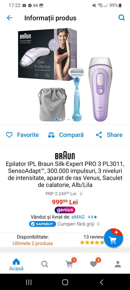 Epilator IPL Broun Silk-expert PRO 3