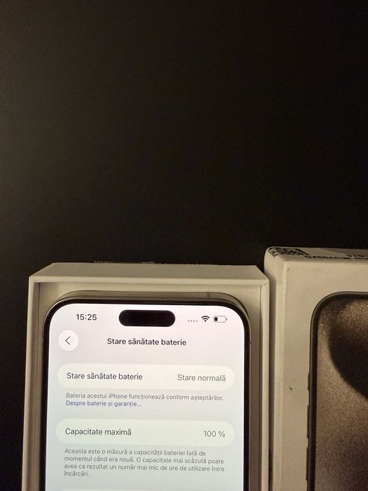 Iphone 15 Pro Max , 256 GB , Natural Titanium , ca nou , baterie 100 !