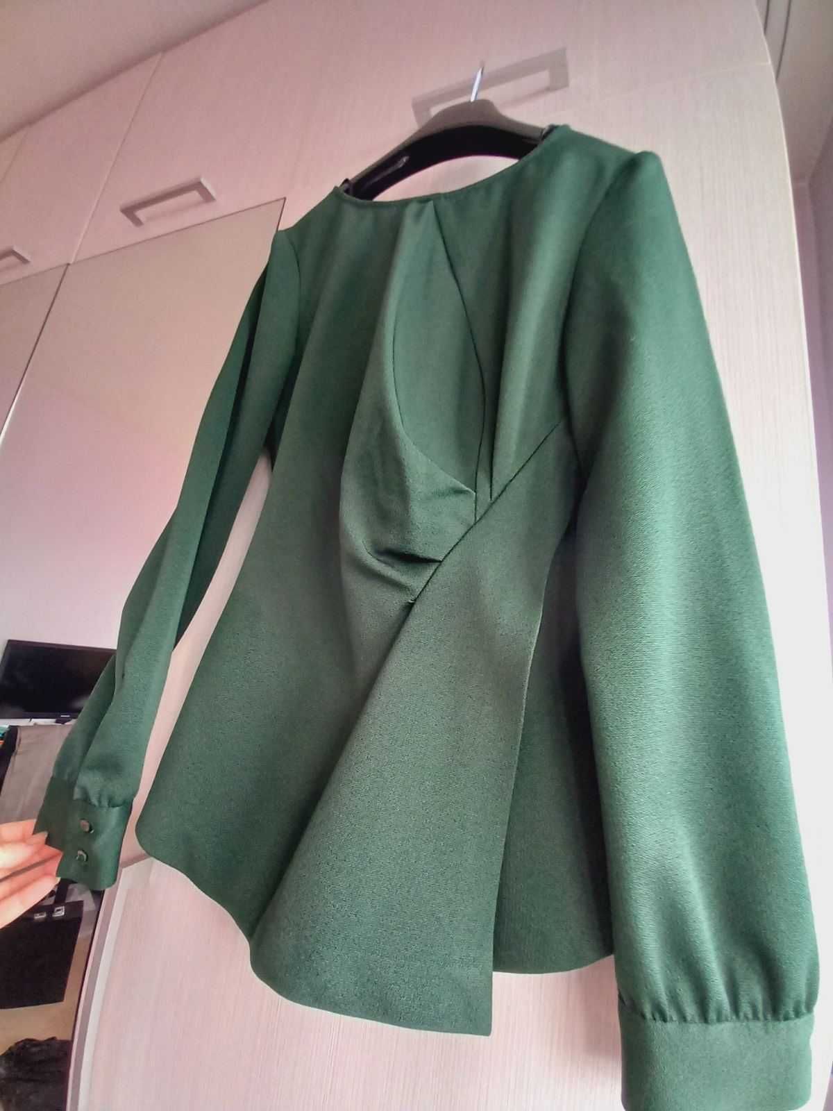 Блуза Zara тъмнозелена