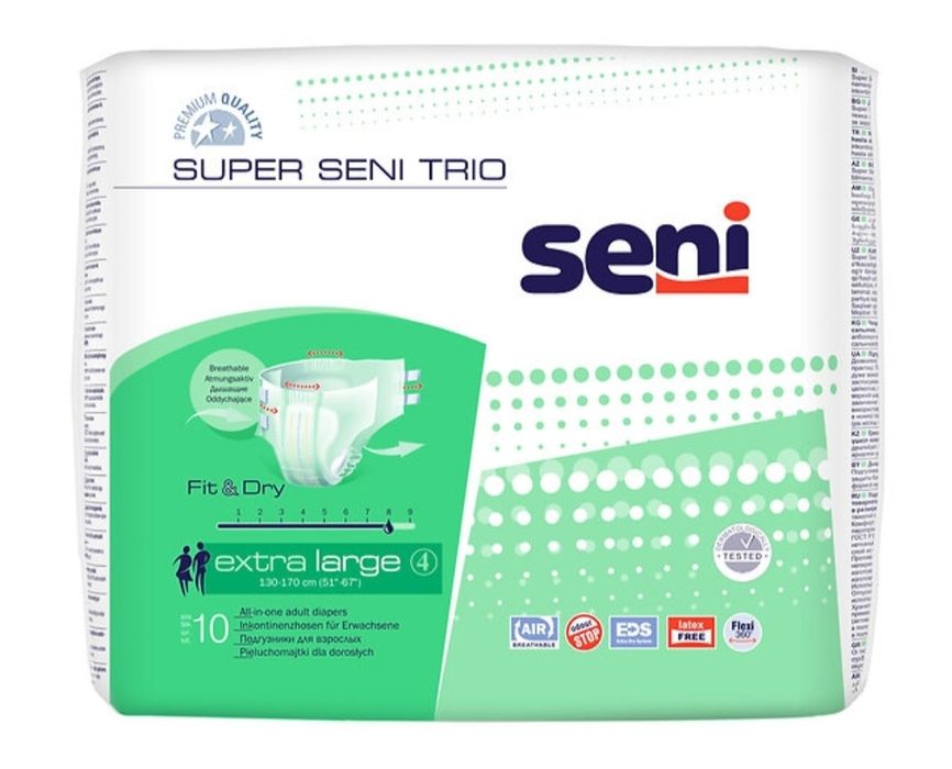 Scutece adulți SUPER SENI TRIO XL 10 buc