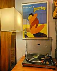 Vintage Ретро Art Постер реклама Perrier на френския график B.Villemot